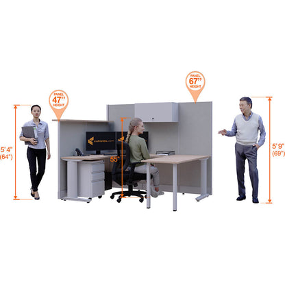 Cubicle Desks With Transaction Top And Storage U-Shaped Powered