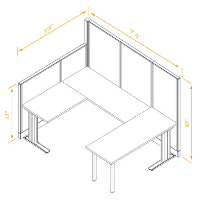 Cubicle Desks U-Shaped Non-Powered