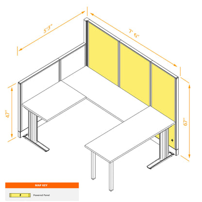 Cubicle Desks U-Shaped Powered