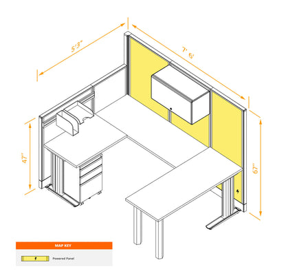 Cubicle Desks With Storage U-Shaped Powered