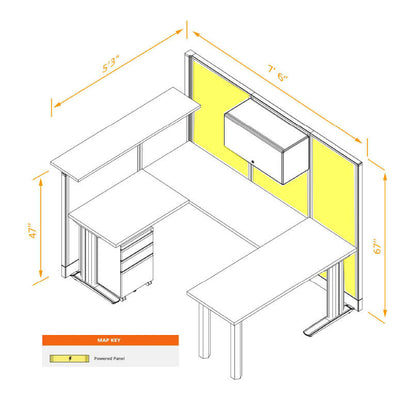 Cubicle Desks With Transaction Top And Storage U-Shaped Powered