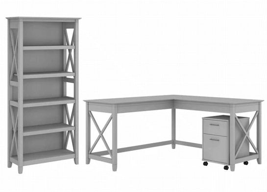 L-Shaped Desk 3 Piece Furniture Set