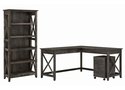 L-Shaped Desk 3 Piece Furniture Set