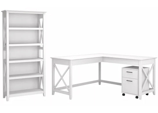 L-Shaped Desk 3 Piece Furniture Set