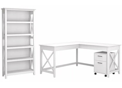 L-Shaped Desk 3 Piece Furniture Set
