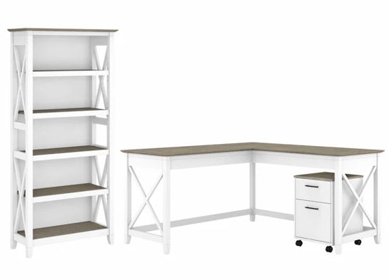 L-Shaped Desk 3 Piece Furniture Set