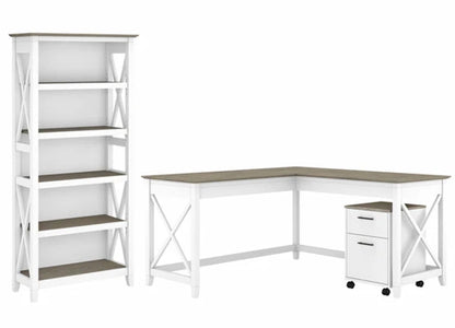 L-Shaped Desk 3 Piece Furniture Set