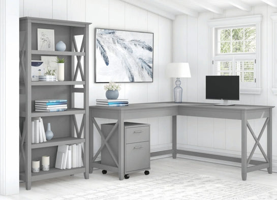 L-Shaped Desk 3 Piece Furniture Set