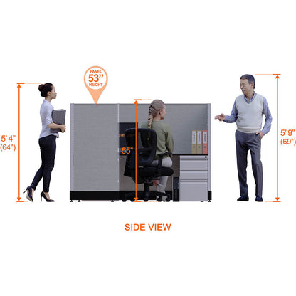 L-Shaped Cubicles 53H 2-Pack Cluster Powered